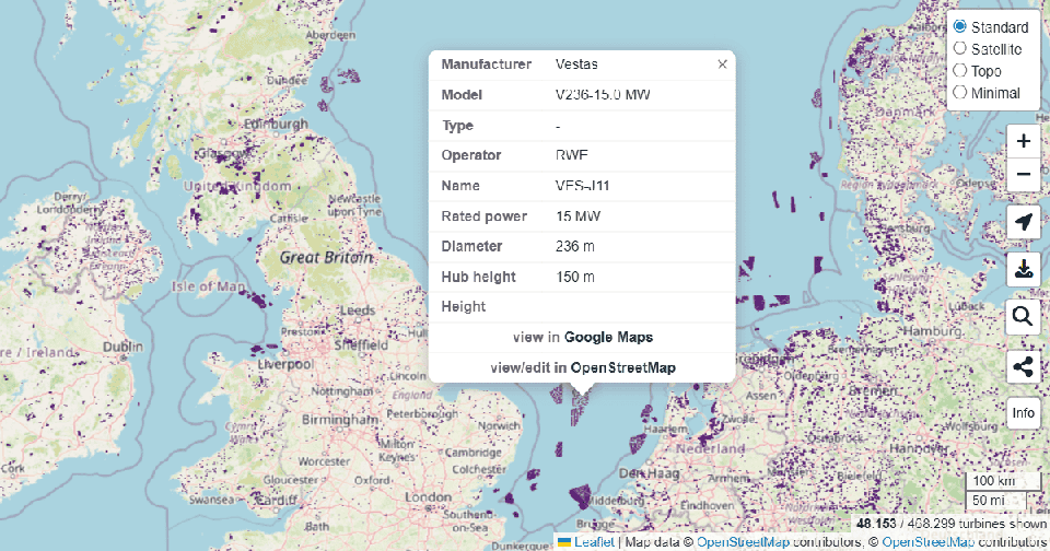 World Wind Turbine Map preview screenshot